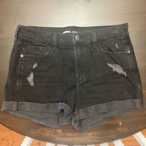 Old Navy Black Denim Boyfriend Shorts